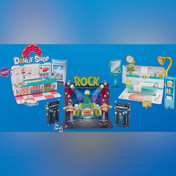 NWT elf on the shelf Insta-Moments Pop-Ups 3 pack Rock star donut shop - Picture 2 of 12